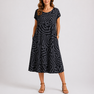 Women’s Casual Round Neck Midi Summer Dress