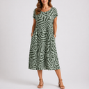 Women’s Casual Round Neck Midi Summer Dress
