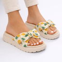 Women’s Flat Sandals – Elegant Bow Detail, Summer Comfort