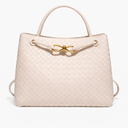 Woven Luxury Tote Bag – Soft Vegan Leather Everyday Shoulder Bag
