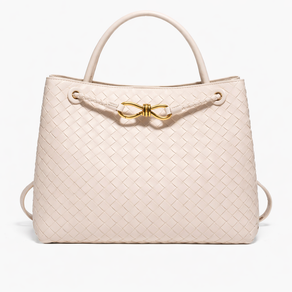 Woven Luxury Tote Bag – Soft Vegan Leather Everyday Shoulder Bag