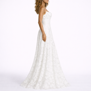 Maxi Dress with Open Back & Floral Texture