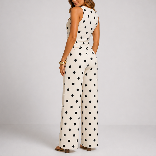 Women’s Summer Two Piece Set – Polka Dot