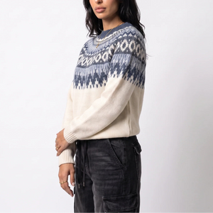 Women’s Fair Isle Knit Jumper - Nordic Pattern in Ivory