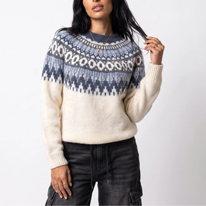 Women’s Fair Isle Knit Jumper - Nordic Pattern in Ivory