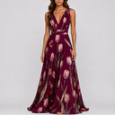 Women’s Elegant Floral Evening Maxi Dress