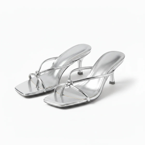Women’s Orthopedic Heeled Sandals – Elegant Knot Strap Fit